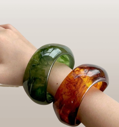 Marbled Resin Bangle Set