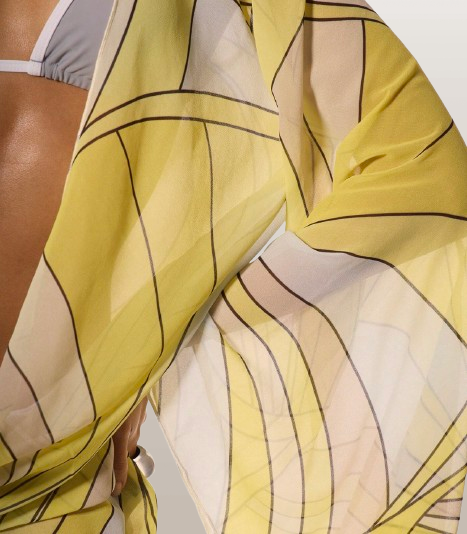 Yellow Wave Cover-Up Dress