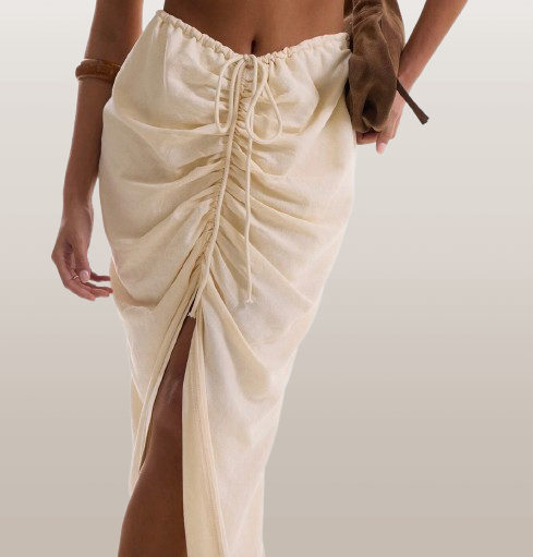 Maxi Linen Laced Skirt