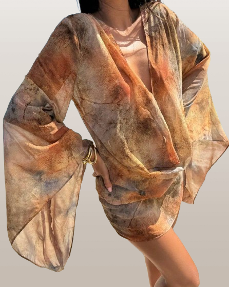 Sunset Stripe Beach Cover-Up