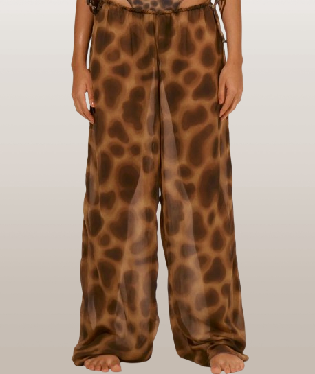 Leopard Print Beach Cover-Up Pants
