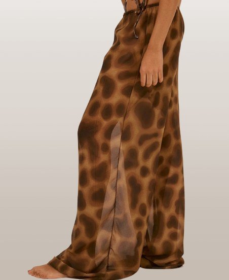 Leopard Print Beach Cover-Up Pants