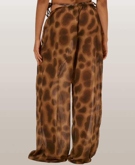Leopard Print Beach Cover-Up Pants