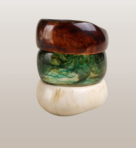 Marbled Resin Bangle Set