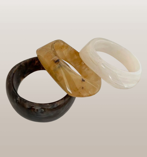 Sunset Marble Resin Bangle Set