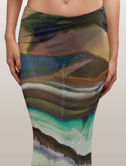 Earthy Waves Maxi Skirt