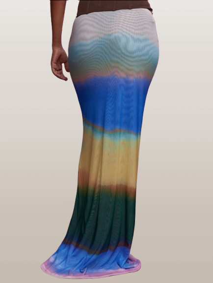 Gradient Elegance Maxi Skirt