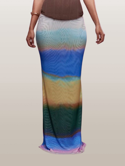 Gradient Elegance Maxi Skirt